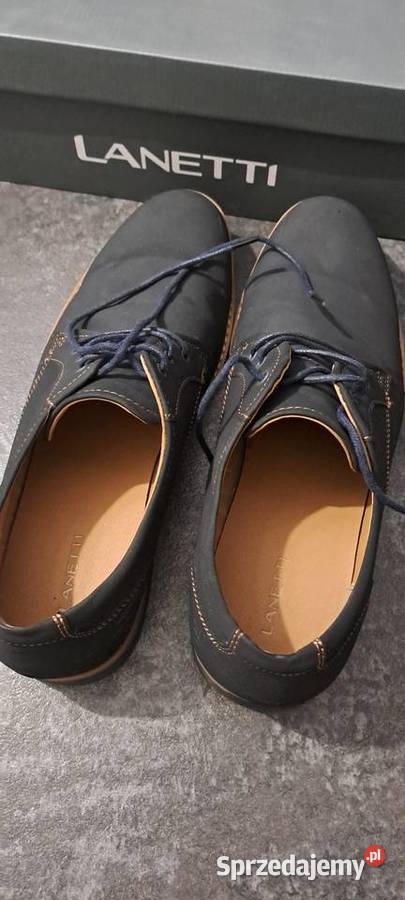 Półbuty granatowe 43 Lanetti super stan Ząbki