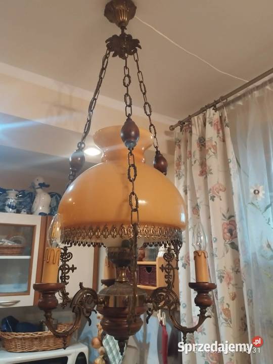 stary żyrandol lampa naftowa Lampy wiszące