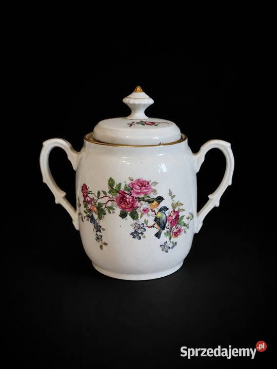 Porcelanowa cukiernica vintage Romantyczny motyw