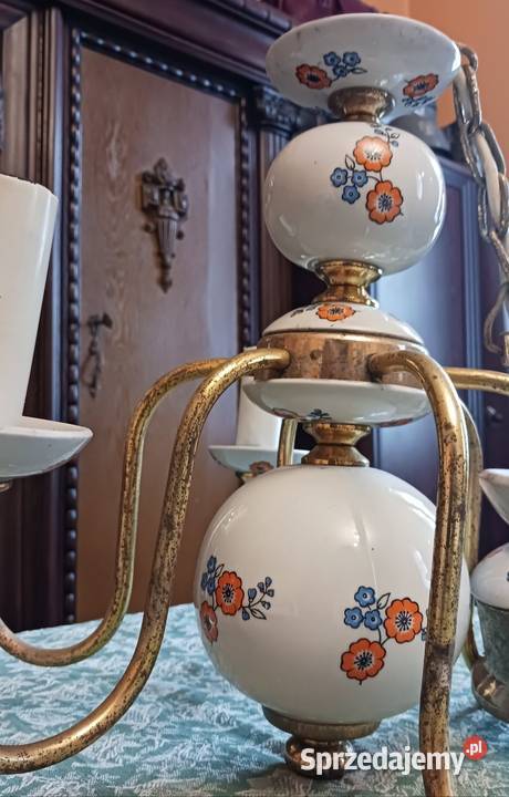 Żyrandol ceramiczny PRL ZSO Polam Poznań dolnośląskie
