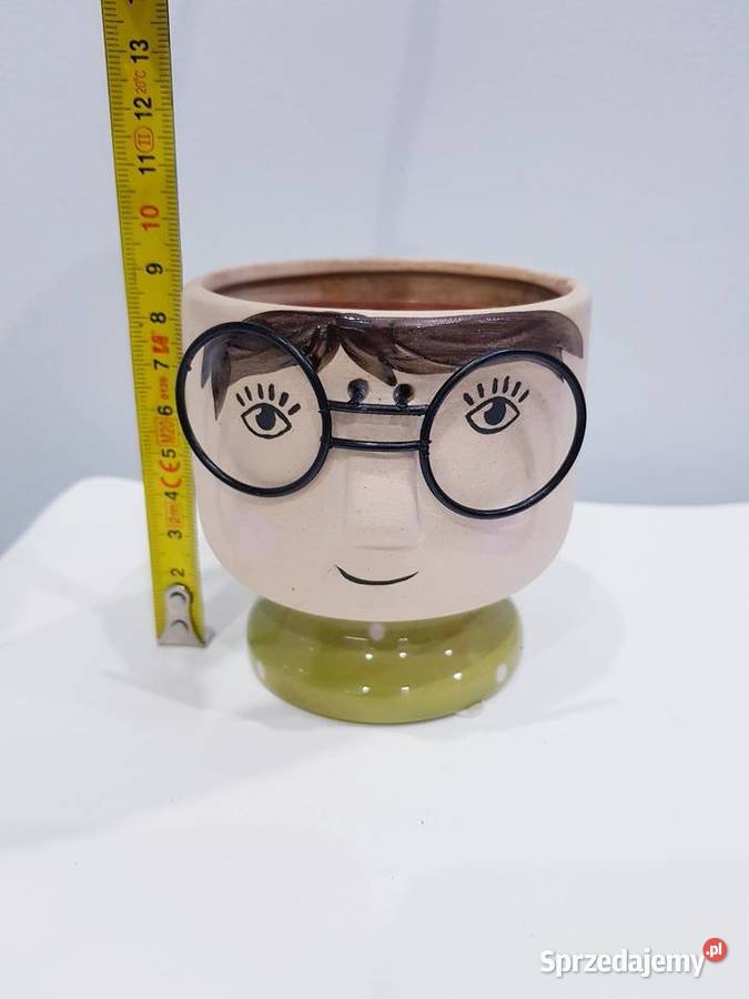 Ceramiczna osłonka na doniczkę sukulenta beżowy Dąbrowa Górnicza