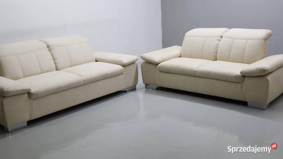 TAS nowy komplet 3 2 kanapy ZESTAW sofa jasna wielkopolskie Poznań