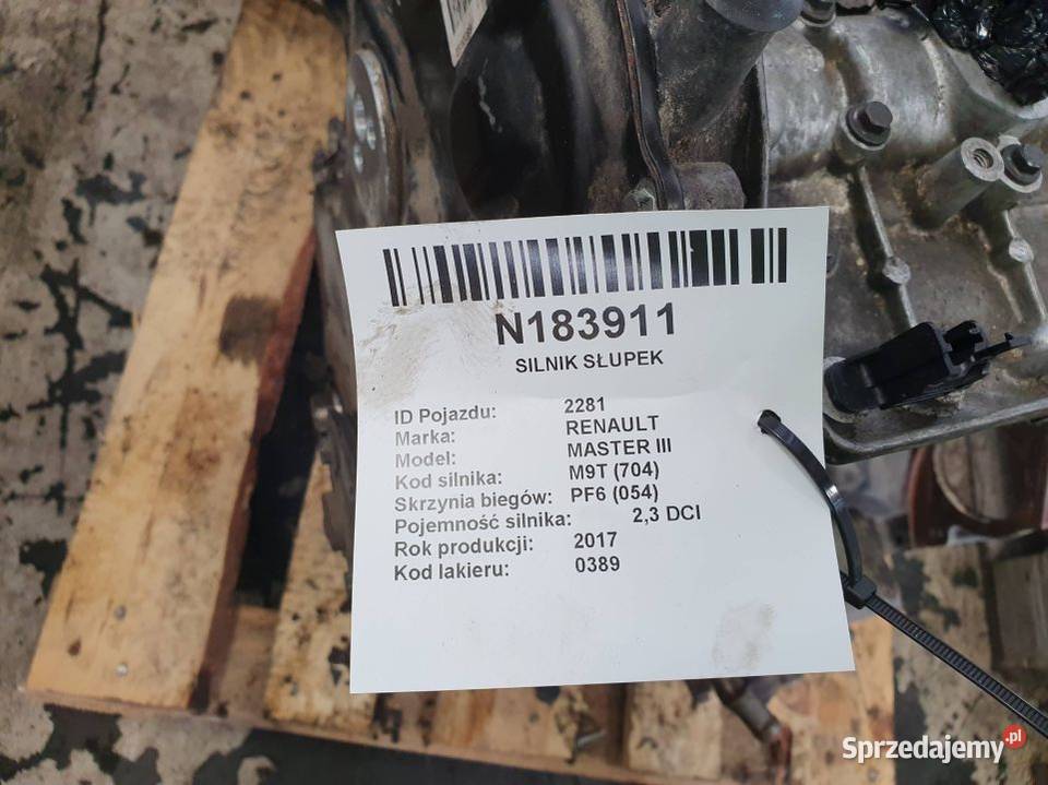 SILNIK SŁUPEK RENAULT MASTER III M9TC704 23 DCI kujawsko-pomorskie Lipno sprzedam