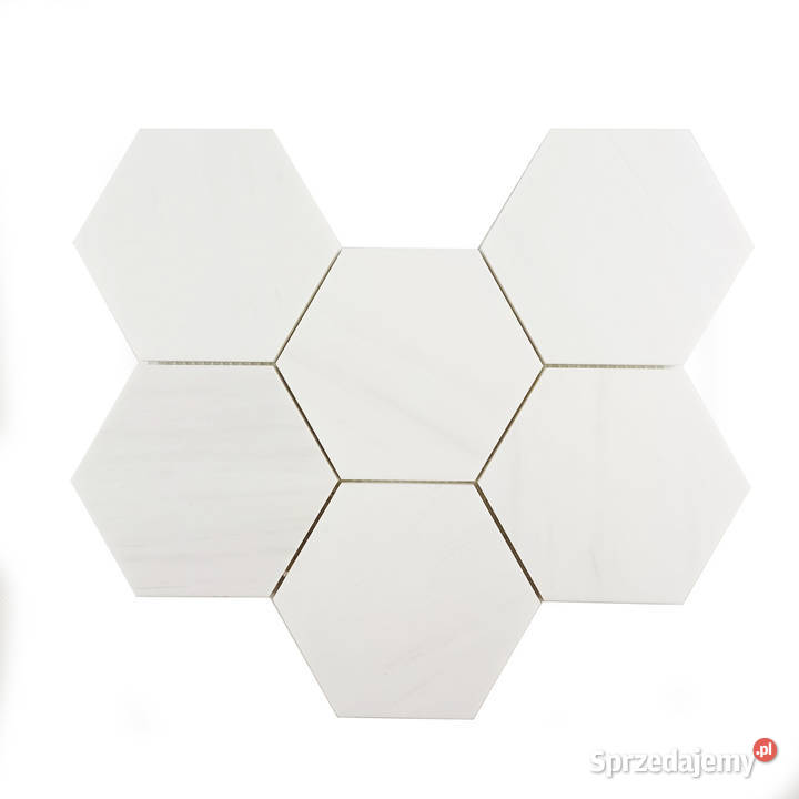 Mozaika Hexagon L z marmuru Glacier White Piaseczno