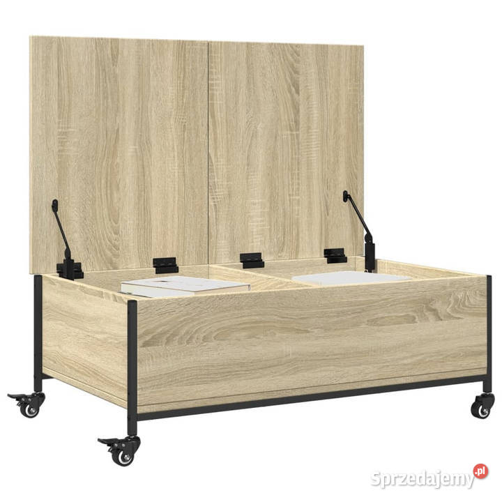 Stolik kawowy na kółkach dąb sonoma 91x55x34 Warszawa