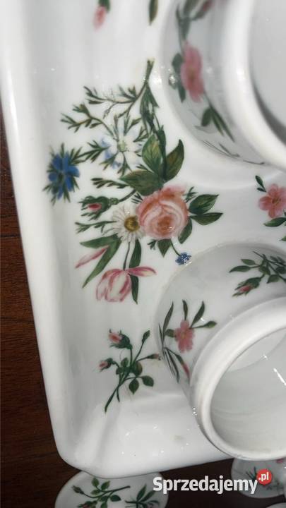 Kałamarz Biała porcelana Róże i chabry Gdańsk