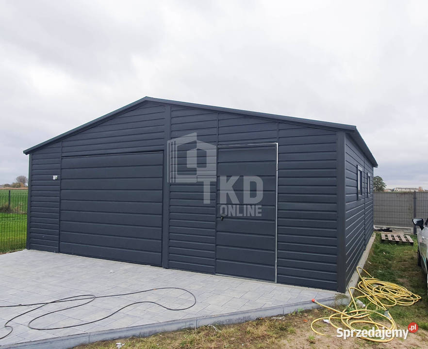 Garaż Blaszany 7x6 Brama drzwi 2x okno Antracyt samodzielny Przemyśl
