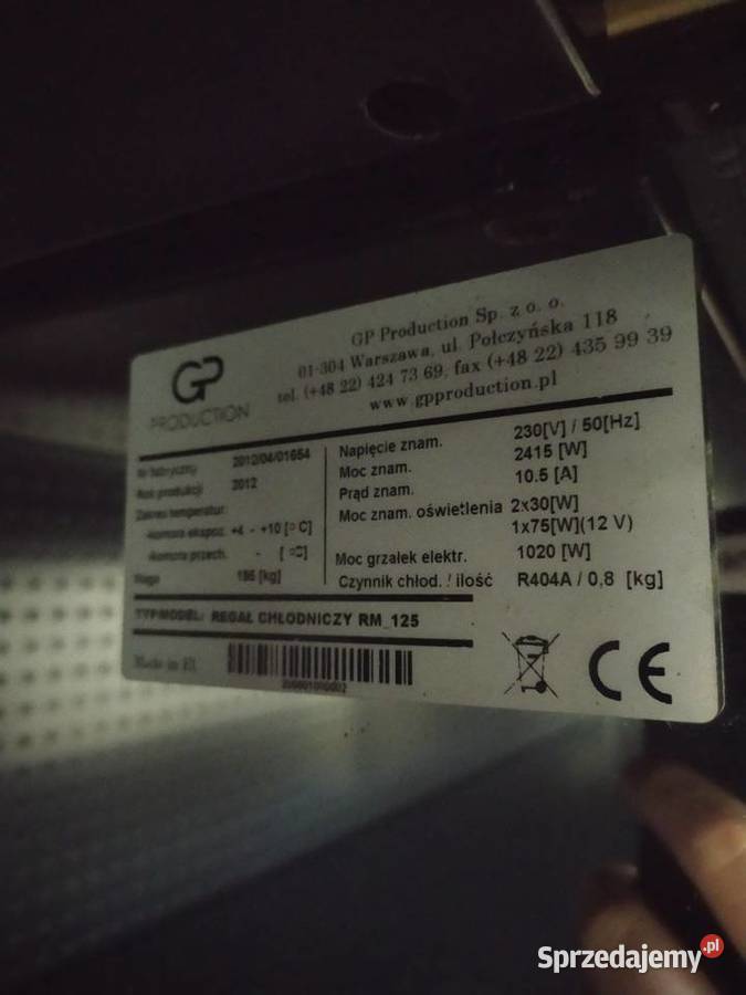 Regał chłodniczy czerwony GP 125 otwarty na Gastronomia Kazuń Polski