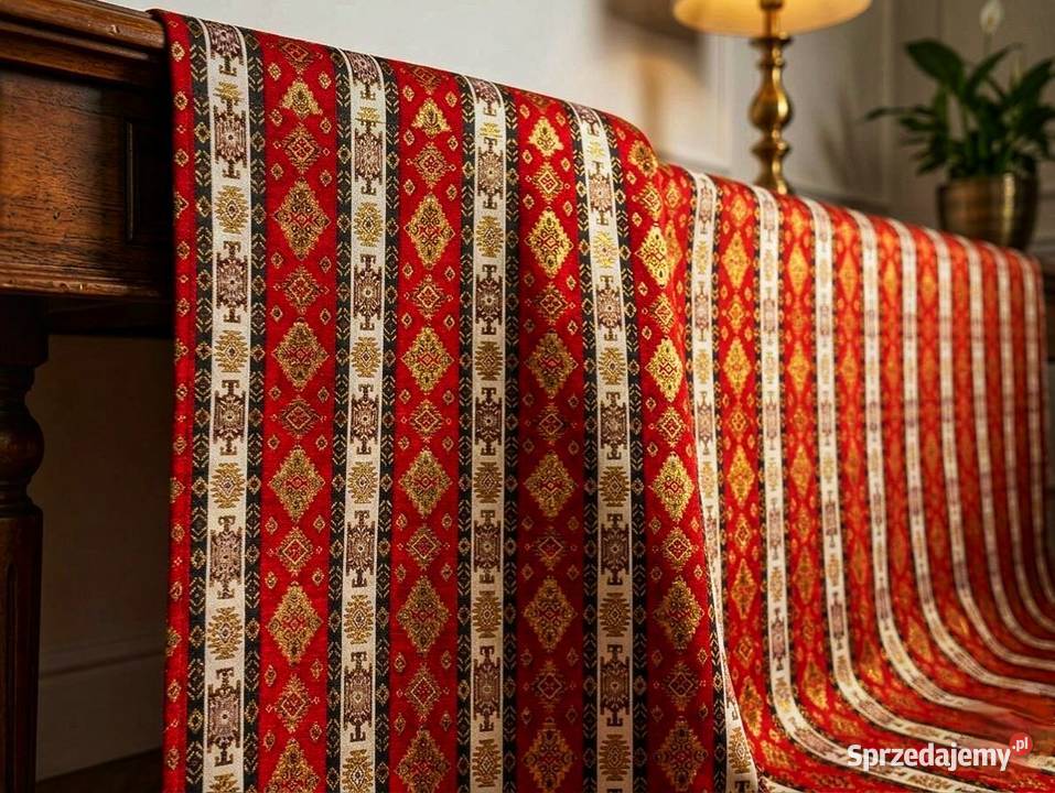 Szlachetny ŻAKARD 7mb Złota Nić Orient Styl wielokolorowy Wrocław