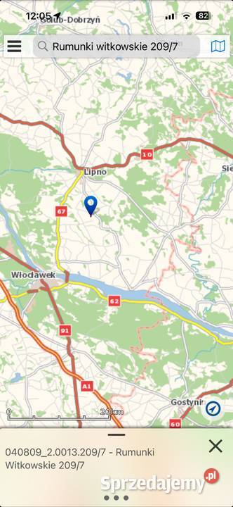 Działka budowlana z dostępem do jeziora 4900m2 Rumunki Witkowskie