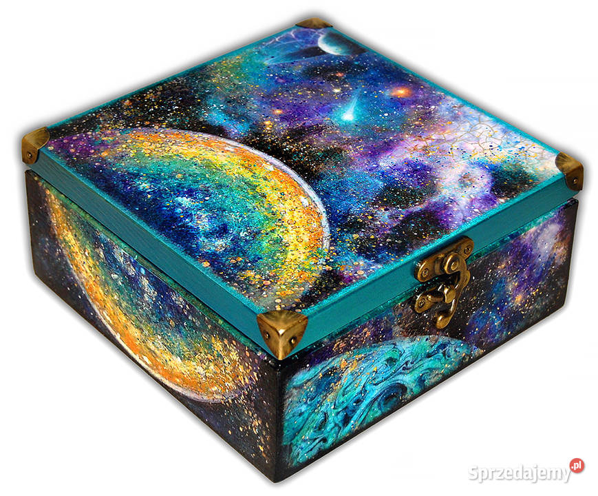SZKATUŁKA drewniane pudełko KOSMOS metallic kujawsko-pomorskie Bydgoszcz