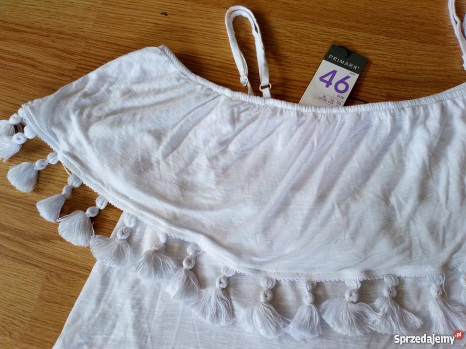 Nowa bez ramion bluzka 46 frędzle biel Kraków