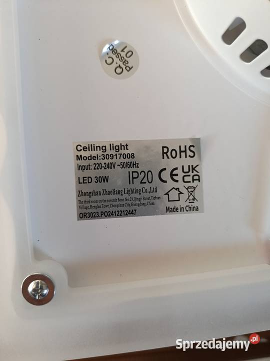 Nowy plafon led Comely 30W czarno biała lampa Ligota Bialska sprzedam