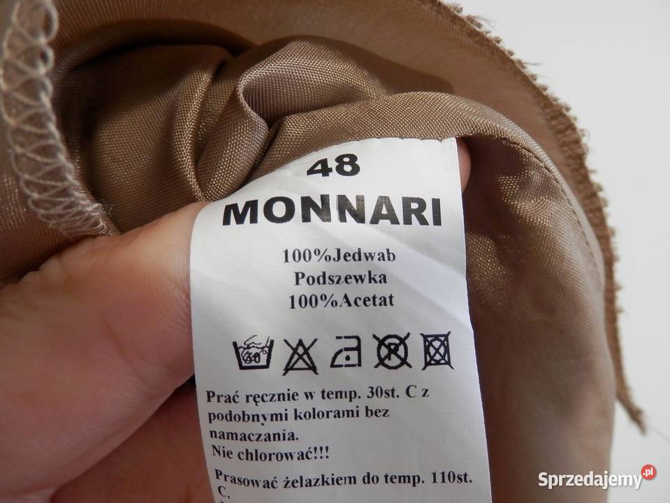 Spódnica Jedwabna 100 Naturalny Jedwab Beżowa Łomża