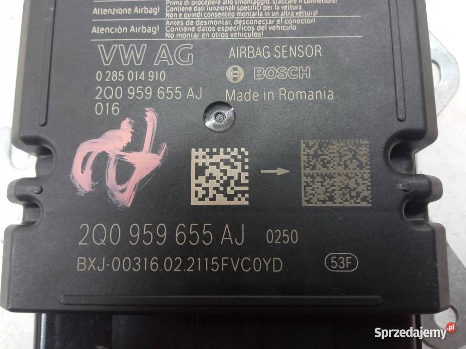 SENSOR AIRBAG 2Q0959655AJM 0285014910 Skoda świętokrzyskie