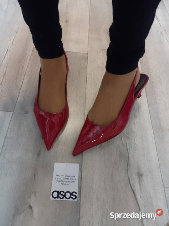 41 ASOS Design Czerwone czółenka z odkrytą piętą 26.5cm Kraków
