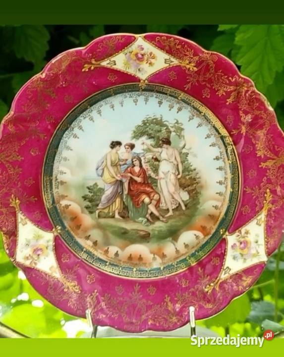 Antyczna patera ze scenką mitologiczną sygn Pabianice