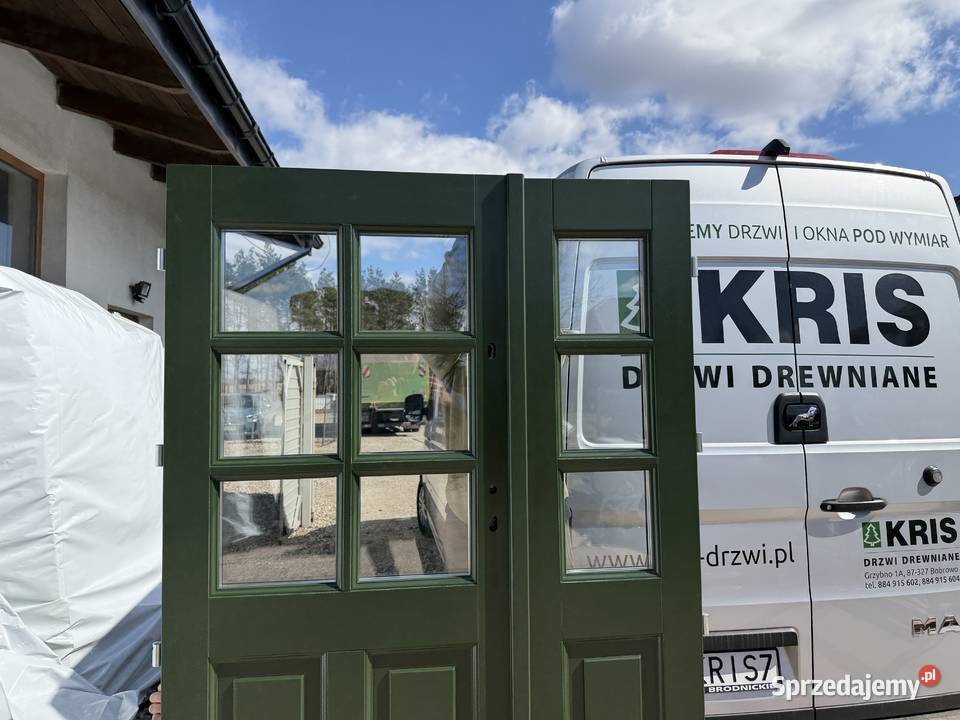 Drzwi zewnętrzne drewniane wejściowe Pabianice