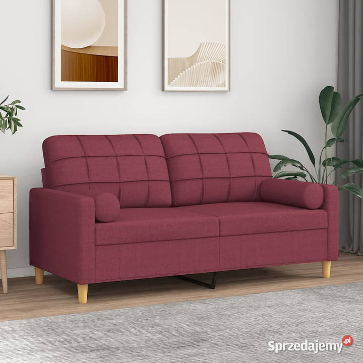 2osobowa sofa z poduszkami winna czerwień 140 Sofy i kanapy mazowieckie