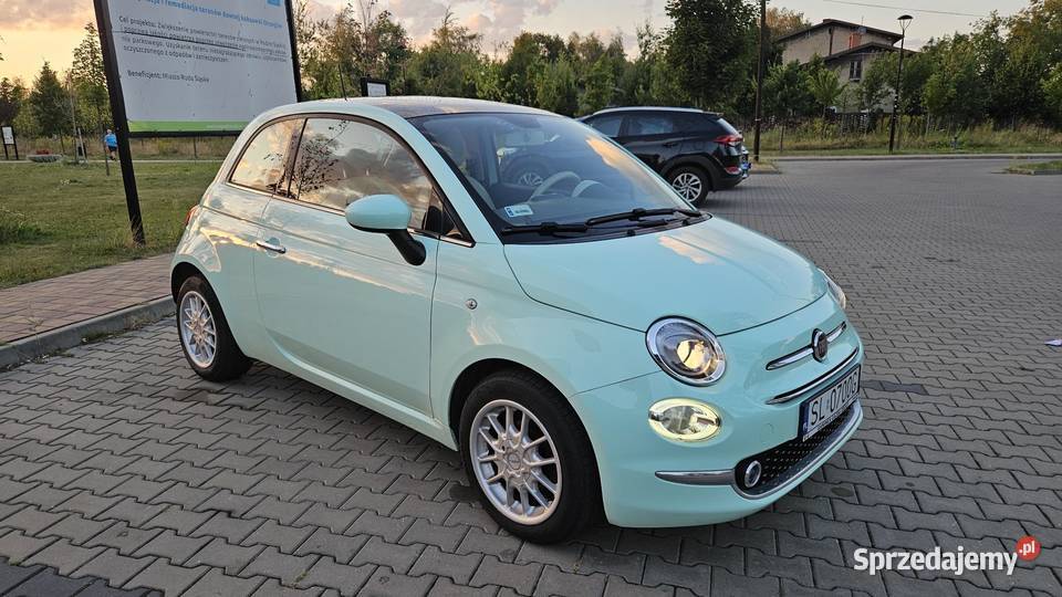 Fiat 500 Lounge MY2017 Miętowy panorama Samochody osobowe śląskie Ruda Śląska