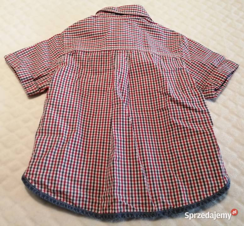Koszula rozpinana w kratkę krótki rękaw 9298 Rozmiar 92 Czeladź sprzedam