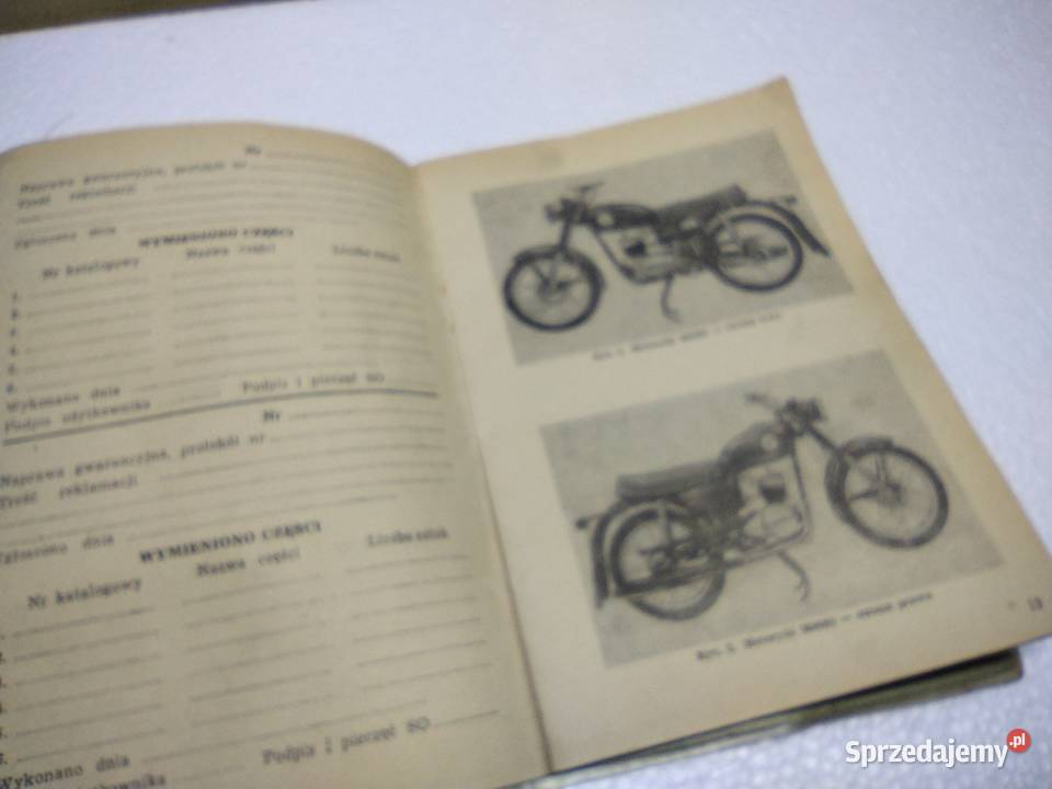 Książka Instrukcja obsługi motocykl WSK Oryginał Łańcut