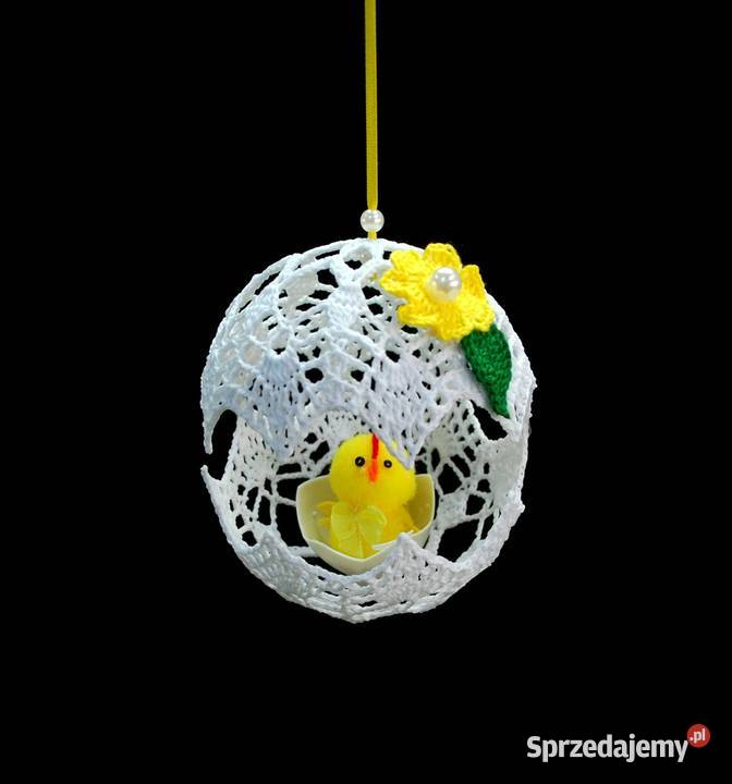 Zawieszka ozdoba na okno szydełkowa jajko 10 Kluczbork