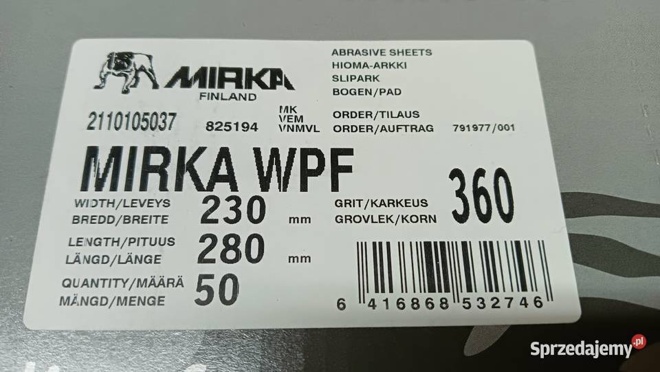 Papier wodny Mirka 230x280mm 50 Bale sprzedam