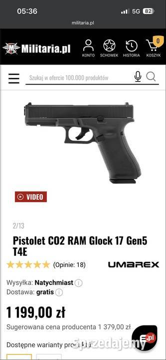 Zamienię Glock 17 CO2 RAM T4E wielkopolskie Poznań sprzedam