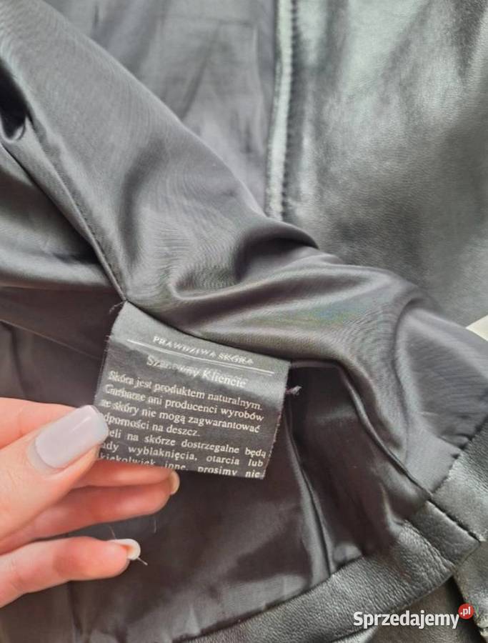 Świetna kurtka skórzana skóra naturalna biały Kraków