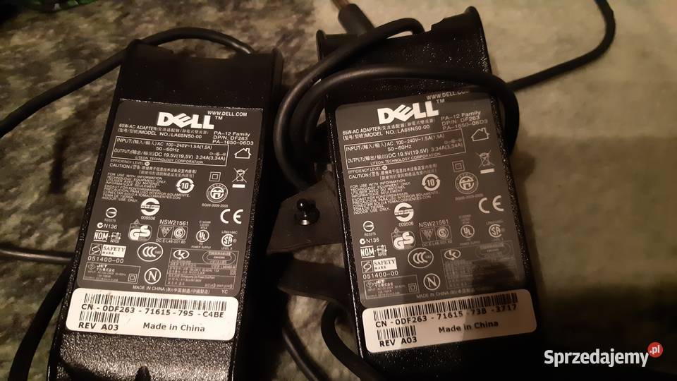 Zasilacze oryginalne laptopy DELL sprzedam