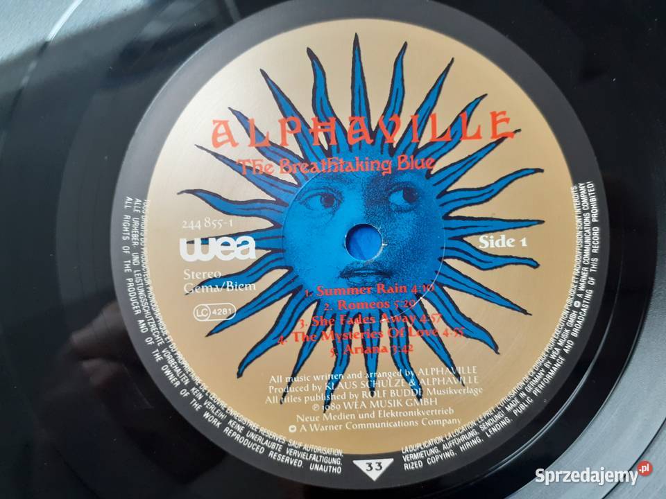 Alphaville Breatthaking in blue winyl 1 wydanie mazowieckie