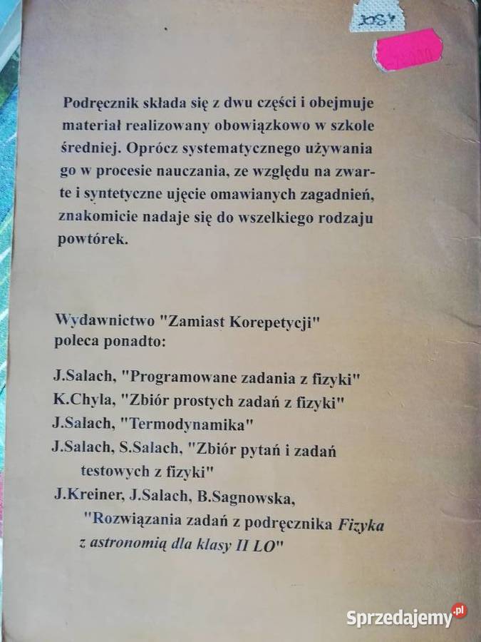 Fizyka szkół średnich 1 i 2 ACzerwińska B małopolskie Kraków sprzedam