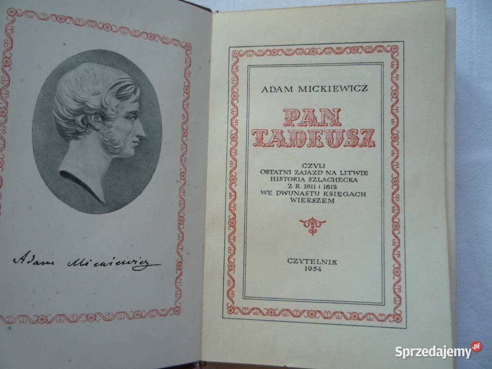 Pan Tadeusz A Mickiewicz Stara Książka Czytelnik Proza i poezja zachodniopomorskie Szczecin