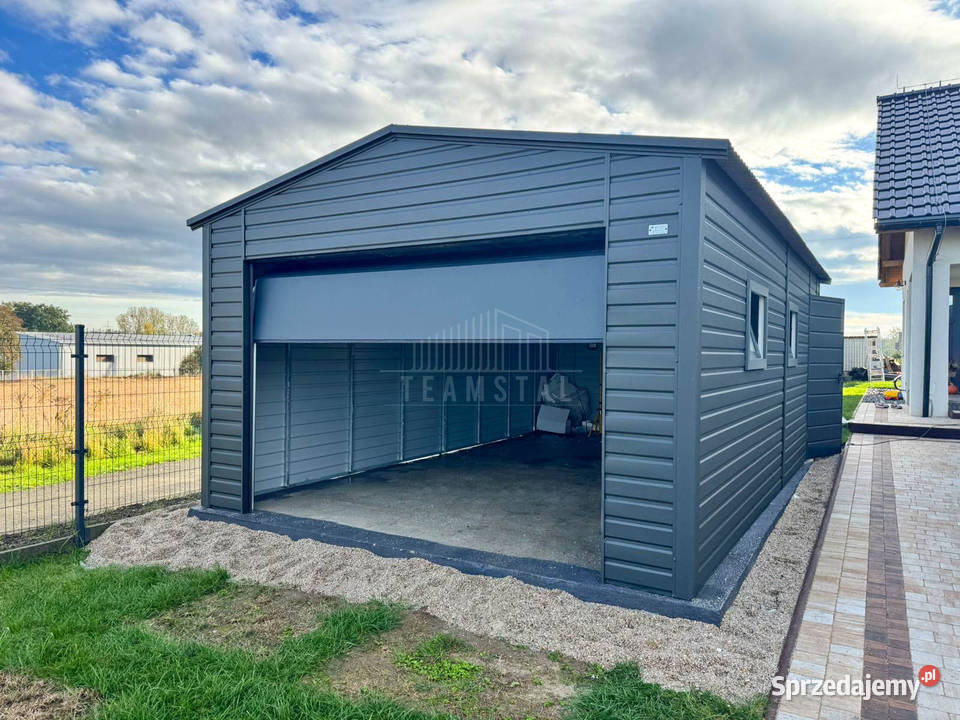 Garaz blaszany 4x6m brama segmentowa drzwi 2 x Ruda Śląska