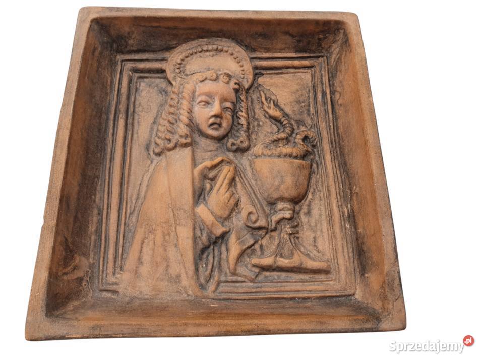 Stary ceramiczny obraz płaskorzeźba Cieszyn