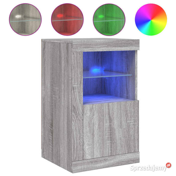 Szafki z LED 2 szary dąb sonoma materiał Warszawa sprzedam