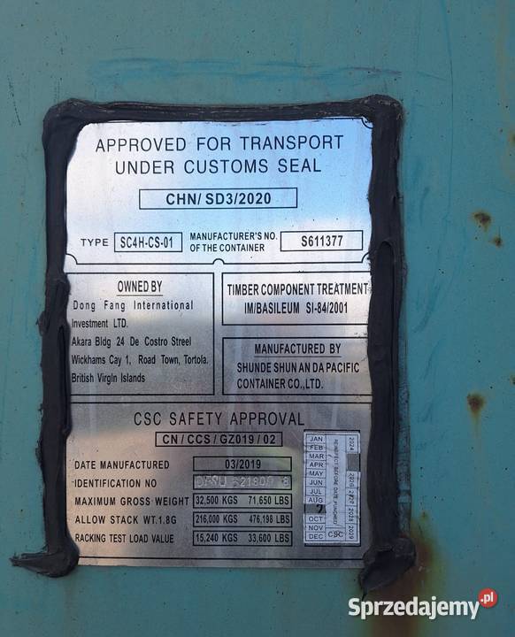 Kontener magazynowy 12 m 40 HC Biznes i Przemysł Małaszewicze Małe