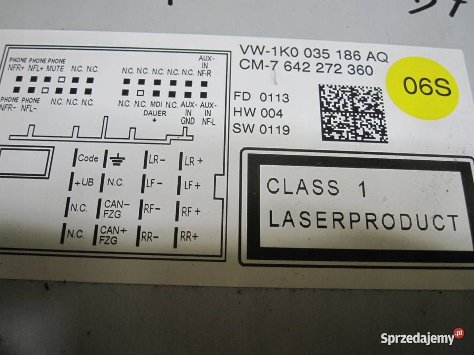PASSAT B7 16 TDI 13r Radio CD 1K0035186AQ