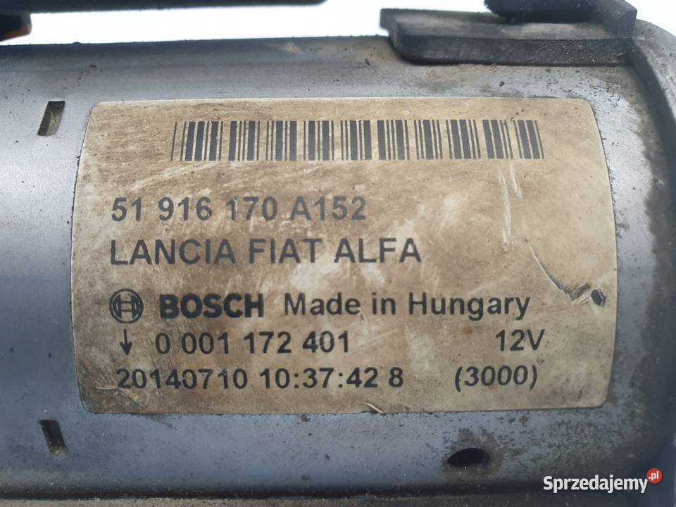 Fiat Doblo II 13 MJET ROZRUSZNIK 51916170 bosch Układ elektryczny silnika Janów