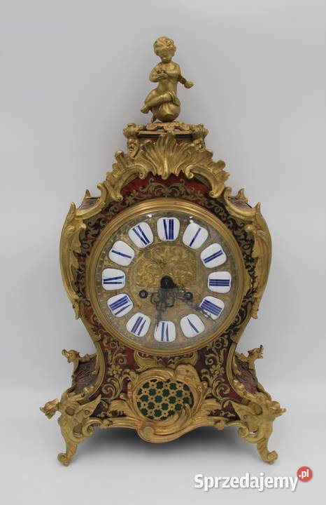 Piękny zegar kominkowy BOULLE XIX wiek Poznań sprzedam