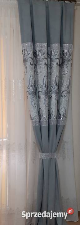Zasłony welurowe szare mazowieckie sprzedam
