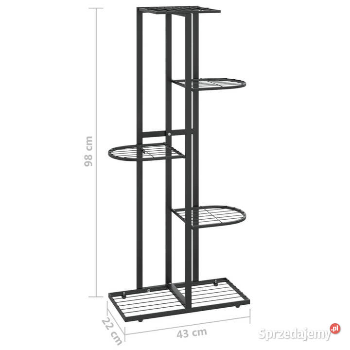 5poziomowy stojak na kwiaty 43x22x98 czarny
