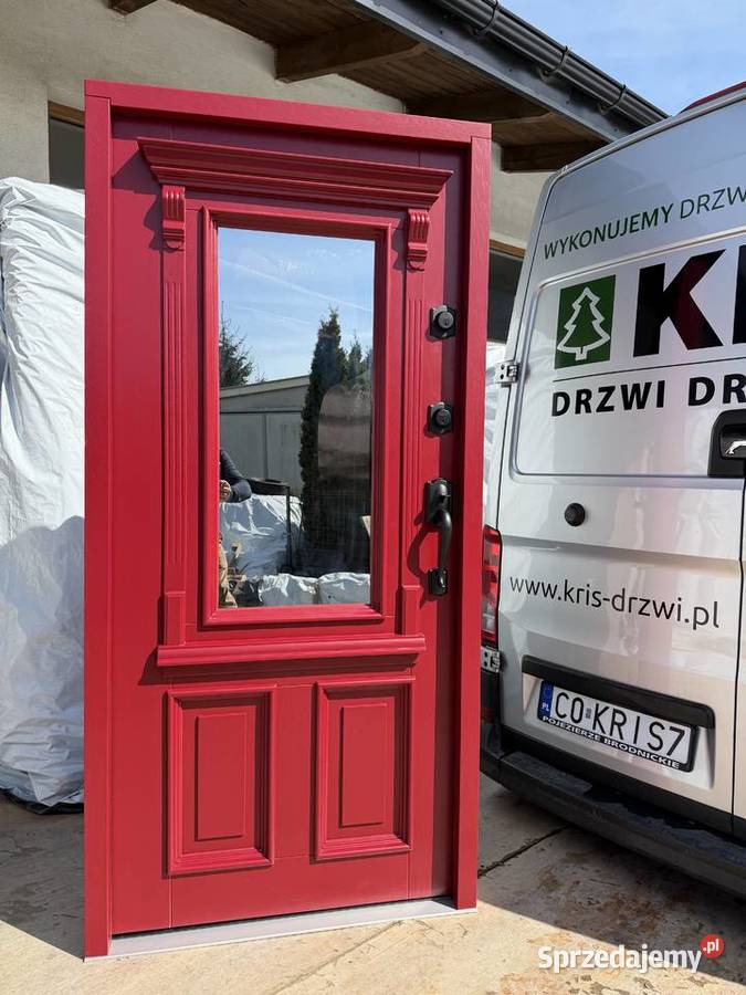Drzwi zewnętrzne drewniane Anerykańskie klamka