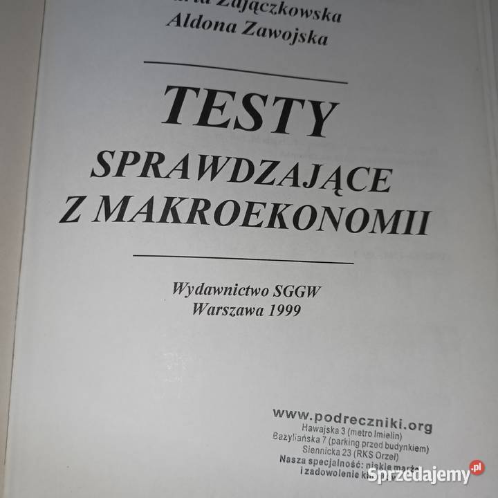 Testy sprawdzające z makroekonomii książki mazowieckie