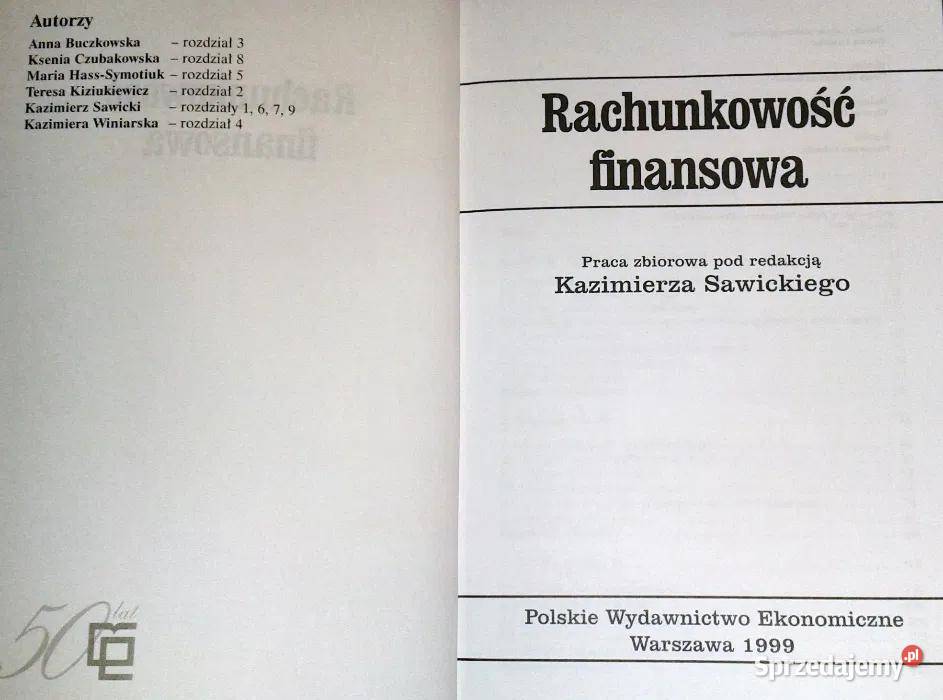 Rachunkowość finansowa Kazimierz Sawicki Chełm