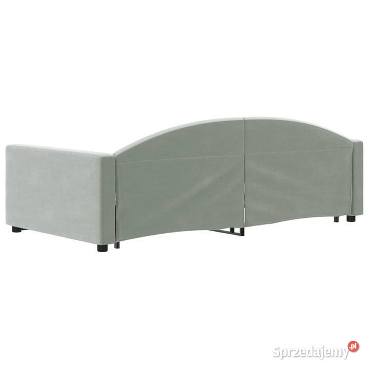 Sofa rozsuwana jasnoszara aksamit 100x200 Warszawa