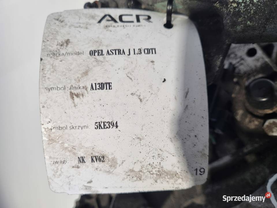 SKRZYNIA BIEGÓW Opel Astra IV J 13 CDTI manualna Skrzynie biegów manualne Chełm