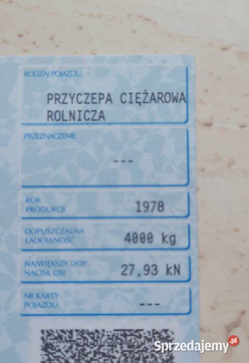 Przyczepa Rolnicza wywrotka Pozostałości Korfantów