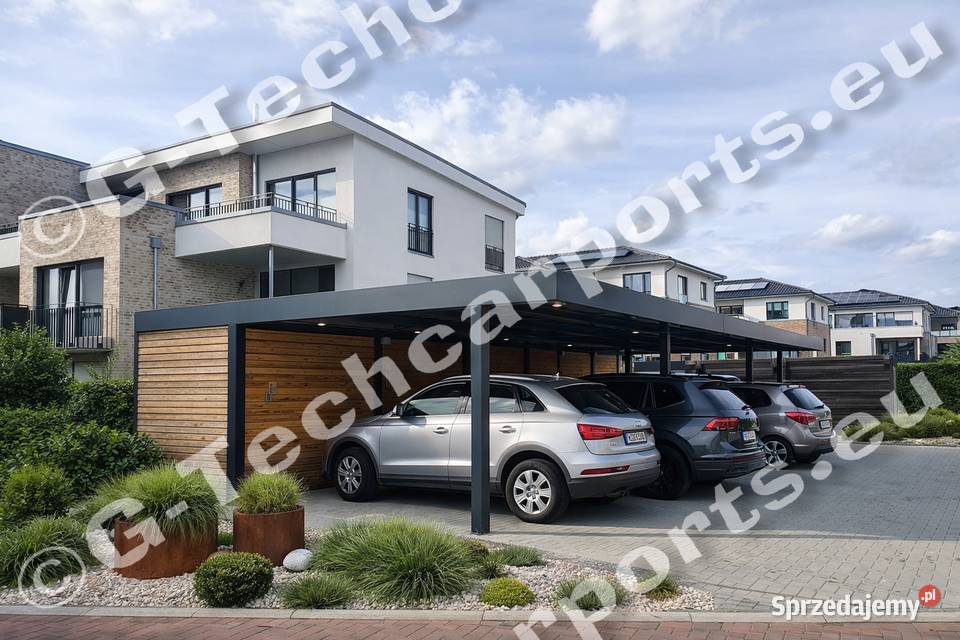 Wiata stalowa garażowa 6x6 carport 2 stanowiska Bochnia